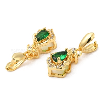 Латунные микро проложить кубического циркония кулон прижимные поручительств KK-I705-22G-1