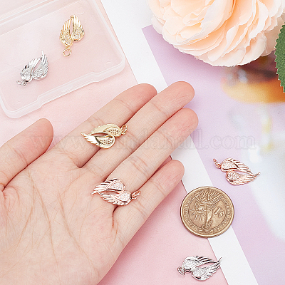 6шт 3 цвета латунные микропаве прозрачные кубические циркониевые подвески ZIRC-BBC0001-07-1