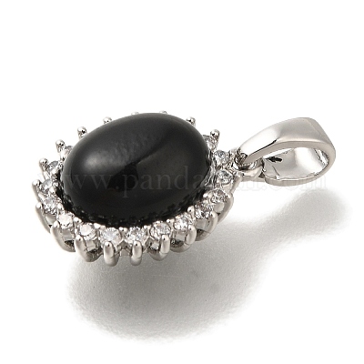 Подвески из латуни микропаве с фианитами и стеклом KK-K388-33P-1