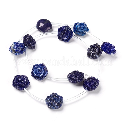 Нитки бусины из натурального ляписа-лазури&nbsp;G-I194-35B-1