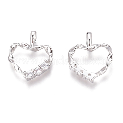 Латунные микропаве прозрачные кубические циркониевые подвески ZIRC-O035-28P-1