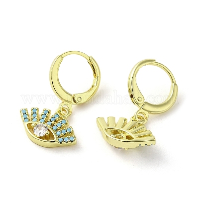 Серьги с подвесками из латуни с покрытием из настоящего 18-каратного золота EJEW-Q797-11G-1