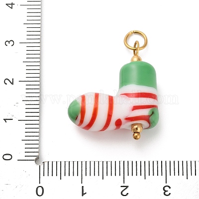 Рождество ручной работы Lampwork подвески STAS-C147-03E-1