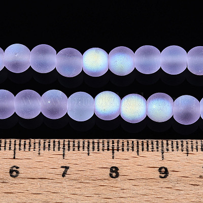 Матовые прозрачные стеклянные бусины GLAA-T032-T6mm-MBB01-1