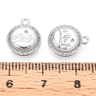 Латунные микропаве прозрачные кубические циркониевые подвески KK-N267-15P-1