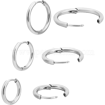 24 шт. 3 стиля серьги-кольца Huggie Hoop из хирургической нержавеющей стали 316l для девочек и женщин EJEW-BBC0001-43-1