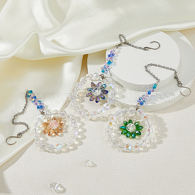 3 шт. стеклянные подвесные украшения HJEW-FH00050-1