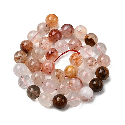 Натуральный гематоидный кварц круглые бусины нити G-N0078-10mm-06-01-1