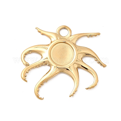 Оправы для подвесок из нержавеющей стали 304 в виде кабошонов STAS-B113-09G-02-1