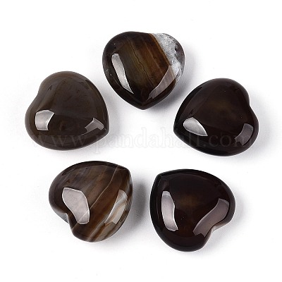 Натуральный агат (окрашенный и подвергнутый термической обработке) в форме сердца&nbsp;G-N0325-11-07-1