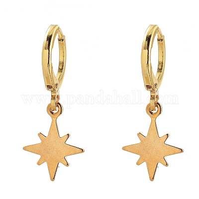 Латунные серьги-кольца Huggie EJEW-JE04217-1