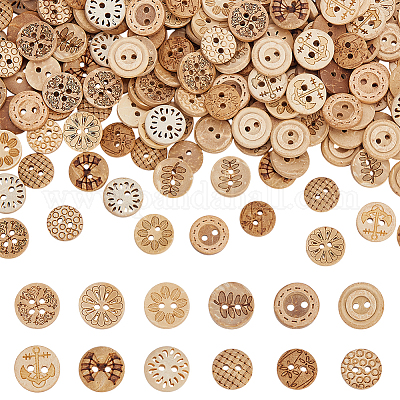 240 шт. 12 стиля кокосовых пуговиц с 4 отверстиями DIY-AR0004-67-1