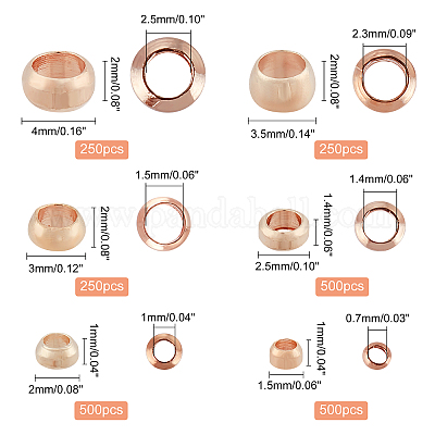 2250 Pz Perline a Crimpare 2 Mm/ 2,5 Mm Schiaccini Bigiotteria