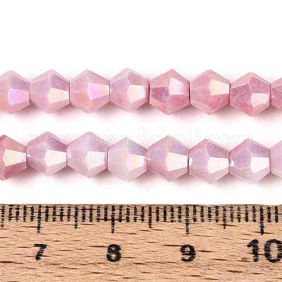 Антикоррозийные гальванические биконические стеклянные бусины EGLA-T021-6mm-16-02-1