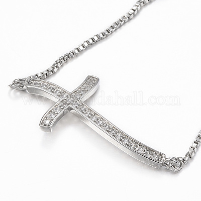 Регулируемые латунные браслеты-слайдеры из циркония BJEW-E317-43P-1