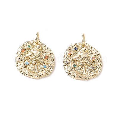 Латунные микро проложить кубического циркония подвески ZIRC-G157-03H-01G-1