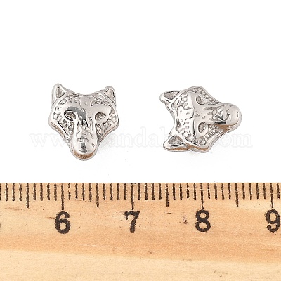 Серьги-клипсы в виде волка из нержавеющей стали 304 EJEW-B116-02P-1