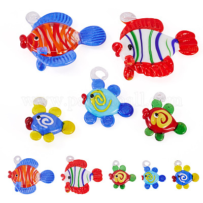 5шт 5 цвета подвески ручной работы лэмпворк&nbsp;LAMP-TA0002-14-1