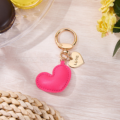 1шт брелок в форме сердца из искусственной кожи KEYC-CL0001-14E-1
