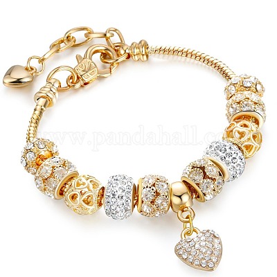 Браслеты с подвесками в виде сердца из сплава с кристаллами и стразами FS-WG8E942-01-1