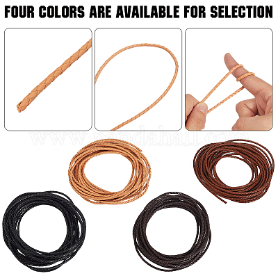 Круглый плетеный шнур из коровьей кожи с буквами длиной 5 м&nbsp;WL-GF0001-34A-01-1