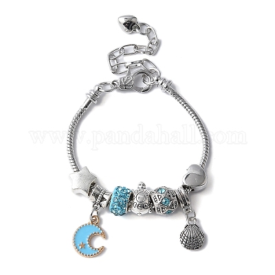 Набор браслетов с подвесками в европейском стиле с океанской тематикой для женщин BJEW-JB11587-03-1