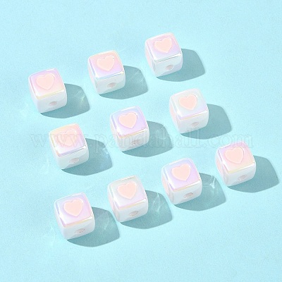 10 шт. непрозрачные акриловые эмалевые бусины ACRC-FS0001-02G-1