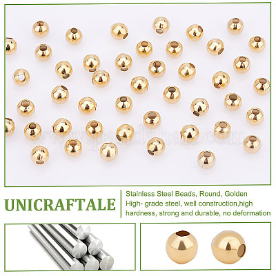 Wholesale UNICRAFTALE 200pcs 4mm Golden Round Spacer Beads Stainless Steel  Loose Beads Metal Small Hole Spacer Beads Smooth Surface Beads Finding for  DIY Bracelet Necklace Jewelry Making 
