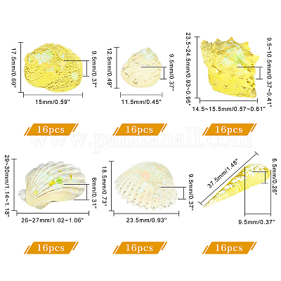 48 шт. 3 стиля прозрачных кабошонов из эпоксидной смолы CRES-PH0003-38-1