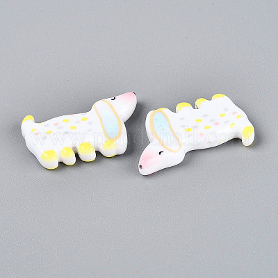 Печатные непрозрачные бусины из смолы&nbsp;RESI-N043-04E-1