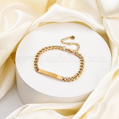 304 нержавеющая сталь панцирные цепи звенья идентификатор браслеты BJEW-K265-03G-1