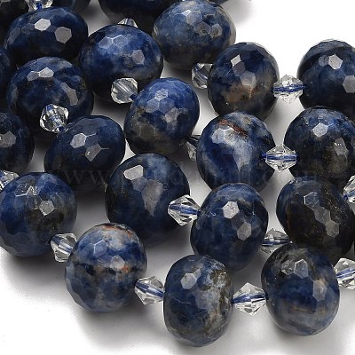 Природный содалит бисер нитей G-L642-I10-18x13mm-1