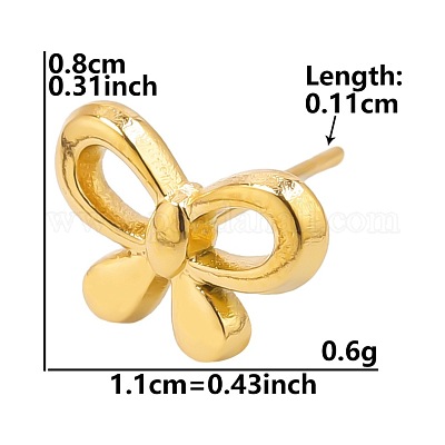 Orecchini a bottone in acciaio inossidabile bowknot da donna&nbsp;PJ9303-4-1