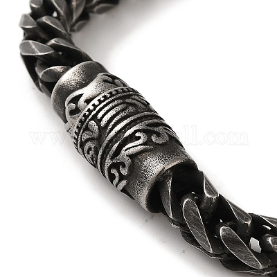 Браслеты из хирургической нержавеющей стали 316 с цепочкой из пшеницы и магнитными застежками BJEW-Q349-04B-1