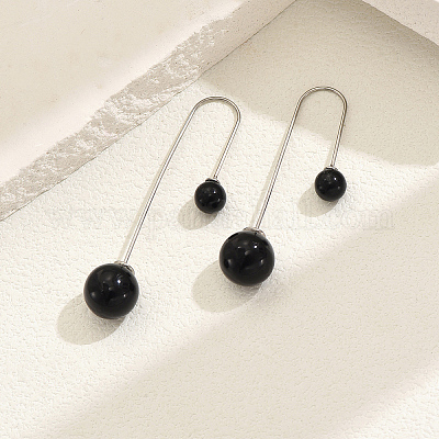 Круглые серьги-подвески из нержавеющей стали ZA6944-1