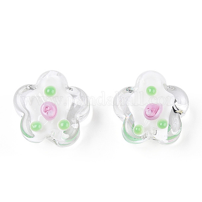 Ручной работы ухабистым Шарики Lampwork LAMP-N024-04-1