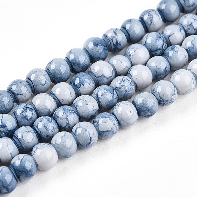 Выпечка окрашенные стеклянные бусины пряди X1-DGLA-N003-4mm-C07-1