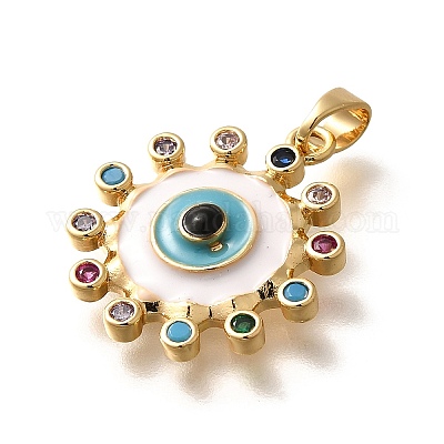 Латунные подвески с микропаве из прозрачного кубического циркония KK-R212-13G-01-1