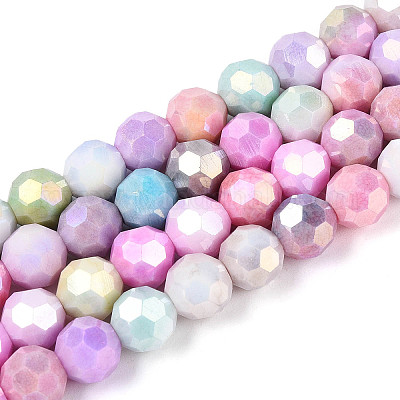 Антикоррозийные гальванические стеклянные бусины EGLA-T021-8mm-15-14-1