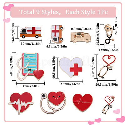 9 шт. 9 стиля броши из сплава на медицинскую тематику MEDI-SC0001-01-1