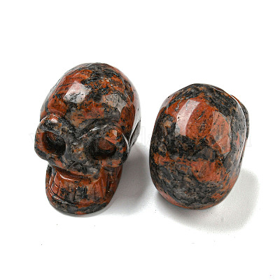 Хэллоуин натуральные статуэтки из лабрадорита и черепа DJEW-L021-01D-1