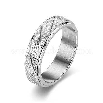 Вращающееся кольцо для пальца из нержавеющей стали 304 с матовой полосой PW-WG40105-04-1