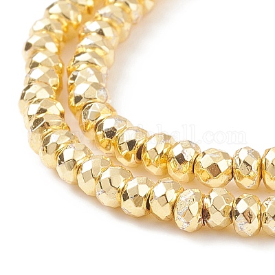 Гальванизировать немагнитных синтетический гематит бисер пряди G-L485-06A-G-1