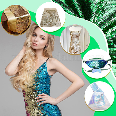 Двусторонняя ткань с блестками из ПВХ DIY-WH0430-543D-1