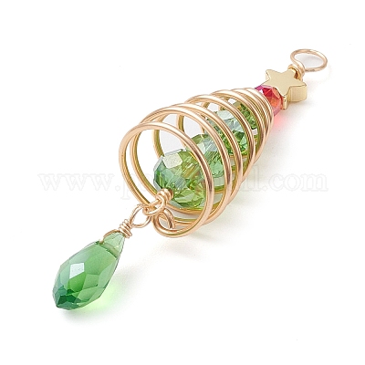 Стеклянные подвески с медной проволокой PALLOY-JF02704-1