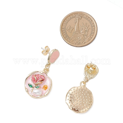 3 пара серег-гвоздиков из сплава с эмалью EJEW-JE06680-1