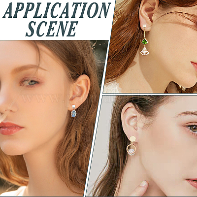 Наборы для самостоятельного изготовления квадратных и шестигранных латунных сережек-гвоздиков DIY-AR0004-44-1