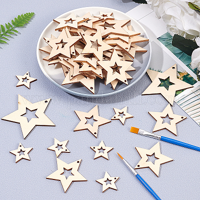 Полые подвески из натурального дерева WOOD-OC0001-61-1