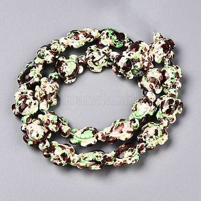 Нити из синтетических бирюзовых бусин G-P507-05A-7-1