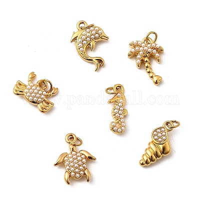 Подвески из искусственного жемчуга ABS из нержавеющей стали 304 STAS-B097-07G-1